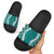 Hawaii Aloha Plumeria Lei Teal Palaka Slide Sandals - Polynesian Pride