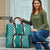 Hawaii Aloha Plumeria Lei Teal Palaka Travel Bag - Polynesian Pride