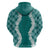 Hawaii Aloha Plumeria Lei Teal Palaka Zip Hoodie - Polynesian Pride