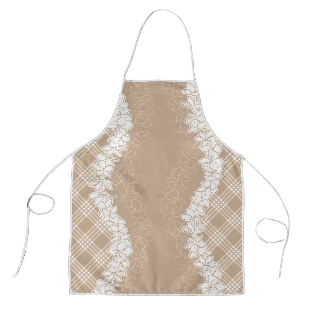 Hawaii Aloha Plumeria Lei Beige Palaka Apron - Polynesian Pride