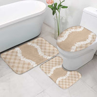 Hawaii Aloha Plumeria Lei Beige Palaka Bathroom Set - Polynesian Pride