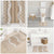 Hawaii Aloha Plumeria Lei Beige Palaka Bathroom Set - Polynesian Pride
