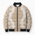 Hawaii Aloha Plumeria Lei Beige Palaka Bomber Puffer Jacket - Polynesian Pride