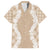 Hawaii Aloha Plumeria Lei Beige Palaka Family Matching Long Sleeve Bodycon Dress and Hawaiian Shirt - Polynesian Pride