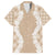 Hawaii Aloha Plumeria Lei Beige Palaka Family Matching Off The Shoulder Long Sleeve Dress and Hawaiian Shirt - Polynesian Pride