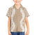 Hawaii Aloha Plumeria Lei Beige Palaka Family Matching Off The Shoulder Long Sleeve Dress and Hawaiian Shirt - Polynesian Pride