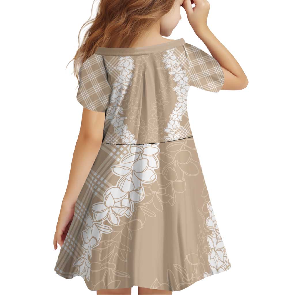 Hawaii Aloha Plumeria Lei Beige Palaka Family Matching Summer Maxi Dress and Hawaiian Shirt - Polynesian Pride