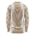 Hawaii Aloha Plumeria Lei Beige Palaka Long Sleeve Shirt - Polynesian Pride