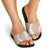 Hawaii Aloha Plumeria Lei Beige Palaka Slide Sandals - Polynesian Pride