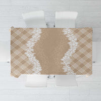 Hawaii Aloha Plumeria Lei Beige Palaka Tablecloth - Polynesian Pride