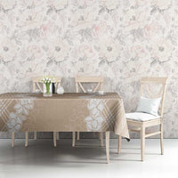 Hawaii Aloha Plumeria Lei Beige Palaka Tablecloth - Polynesian Pride