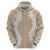 Hawaii Aloha Plumeria Lei Beige Palaka Zip Hoodie - Polynesian Pride