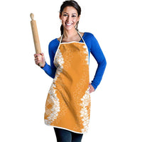 Hawaii Aloha Plumeria Lei Orange Palaka Apron - Polynesian Pride