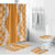 Hawaii Aloha Plumeria Lei Orange Palaka Bathroom Set - Polynesian Pride
