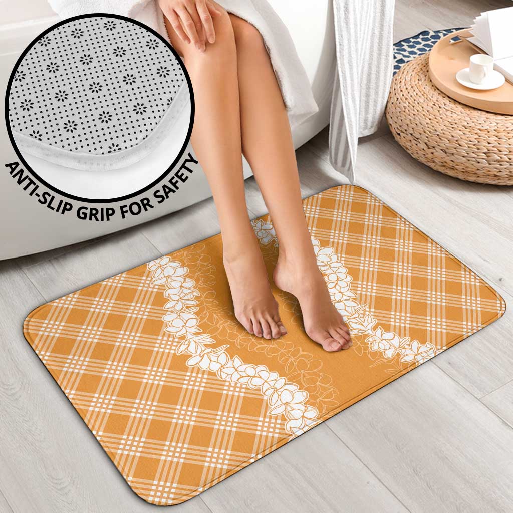 Hawaii Aloha Plumeria Lei Orange Palaka Bathroom Set - Polynesian Pride