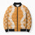 Hawaii Aloha Plumeria Lei Orange Palaka Bomber Puffer Jacket - Polynesian Pride