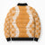 Hawaii Aloha Plumeria Lei Orange Palaka Bomber Puffer Jacket - Polynesian Pride