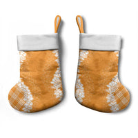 Hawaii Aloha Plumeria Lei Orange Palaka Christmas Stocking - Polynesian Pride