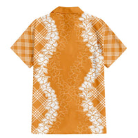 Hawaii Aloha Plumeria Lei Orange Palaka Family Matching Mermaid Dress and Hawaiian Shirt - Polynesian Pride