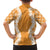Hawaii Aloha Plumeria Lei Orange Palaka Family Matching Off The Shoulder Long Sleeve Dress and Hawaiian Shirt - Polynesian Pride