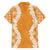 Hawaii Aloha Plumeria Lei Orange Palaka Family Matching Off The Shoulder Long Sleeve Dress and Hawaiian Shirt - Polynesian Pride