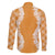 Hawaii Aloha Plumeria Lei Orange Palaka Family Matching Off The Shoulder Long Sleeve Dress and Hawaiian Shirt - Polynesian Pride
