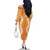 Hawaii Aloha Plumeria Lei Orange Palaka Family Matching Off The Shoulder Long Sleeve Dress and Hawaiian Shirt - Polynesian Pride