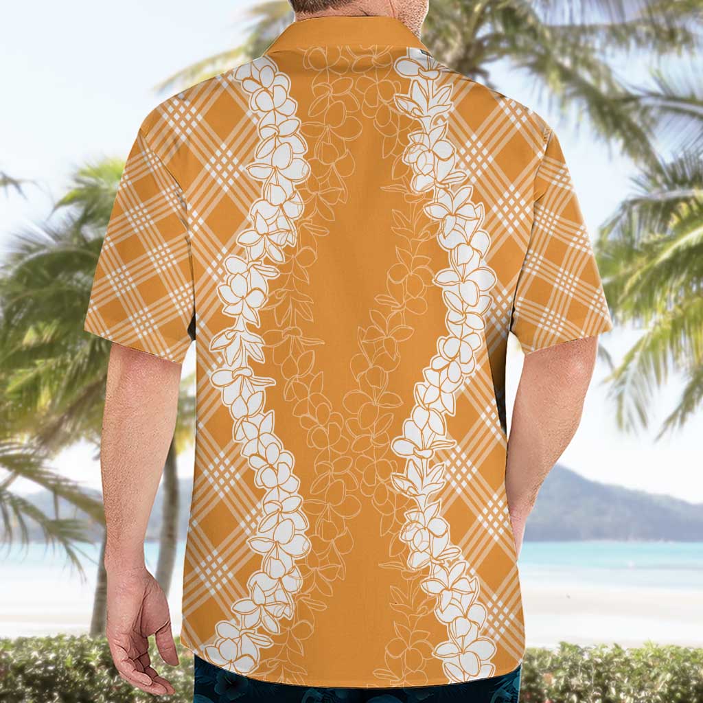 Hawaii Aloha Plumeria Lei Orange Palaka Hawaiian Shirt - Polynesian Pride