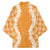 Hawaii Aloha Plumeria Lei Orange Palaka Kimono - Polynesian Pride