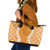 Hawaii Aloha Plumeria Lei Orange Palaka Leather Tote Bag - Polynesian Pride