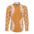 Hawaii Aloha Plumeria Lei Orange Palaka Long Sleeve Button Shirt - Polynesian Pride