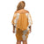 Hawaii Aloha Plumeria Lei Orange Palaka Off Shoulder Short Dress - Polynesian Pride