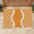 Hawaii Aloha Plumeria Lei Orange Palaka Rubber Doormat - Polynesian Pride