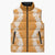 Hawaii Aloha Plumeria Lei Orange Palaka Sleeveless Puffer Jacket - Polynesian Pride