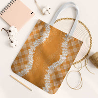 Hawaii Aloha Plumeria Lei Orange Palaka Tote Bag - Polynesian Pride