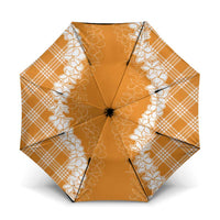 Hawaii Aloha Plumeria Lei Orange Palaka Umbrella - Polynesian Pride
