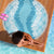 Hawaii Aloha Plumeria Lei Turquoise Palaka Beach Blanket - Polynesian Pride