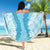 Hawaii Aloha Plumeria Lei Turquoise Palaka Beach Blanket - Polynesian Pride