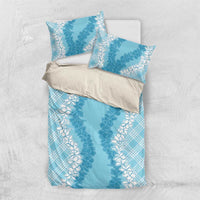 Hawaii Aloha Plumeria Lei Turquoise Palaka Bedding Set - Polynesian Pride