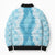 Hawaii Aloha Plumeria Lei Turquoise Palaka Bomber Puffer Jacket - Polynesian Pride