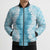 Hawaii Aloha Plumeria Lei Turquoise Palaka Bomber Puffer Jacket - Polynesian Pride