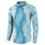 Hawaii Aloha Plumeria Lei Turquoise Palaka Button Sweatshirt - Polynesian Pride