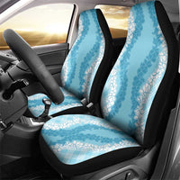 Hawaii Aloha Plumeria Lei Turquoise Palaka Car Seat Cover - Polynesian Pride