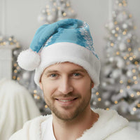 Hawaii Aloha Plumeria Lei Turquoise Palaka Christmas Santa Hat - Polynesian Pride