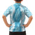 Hawaii Aloha Plumeria Lei Turquoise Palaka Family Matching Off The Shoulder Long Sleeve Dress and Hawaiian Shirt - Polynesian Pride