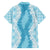 Hawaii Aloha Plumeria Lei Turquoise Palaka Family Matching Off The Shoulder Long Sleeve Dress and Hawaiian Shirt - Polynesian Pride