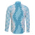 Hawaii Aloha Plumeria Lei Turquoise Palaka Family Matching Off The Shoulder Long Sleeve Dress and Hawaiian Shirt - Polynesian Pride