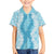 Hawaii Aloha Plumeria Lei Turquoise Palaka Family Matching Off The Shoulder Long Sleeve Dress and Hawaiian Shirt - Polynesian Pride