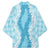 Hawaii Aloha Plumeria Lei Turquoise Palaka Kimono - Polynesian Pride