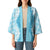 Hawaii Aloha Plumeria Lei Turquoise Palaka Kimono - Polynesian Pride